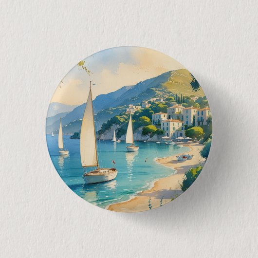 stijl Cote d'Azur Franse reizen Ronde Button 3,2 Cm (Voorkant)
