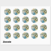  stijl Cote d'Azur Franse reizen Ronde Sticker (Vel)
