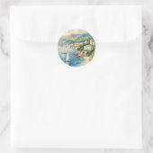 stijl Cote d'Azur Franse reizen Ronde Sticker (Tas)