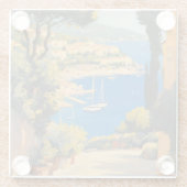 stijl Cote d'Azur Franse reizen schilderij Glazen Onderzetter (Achterkant)