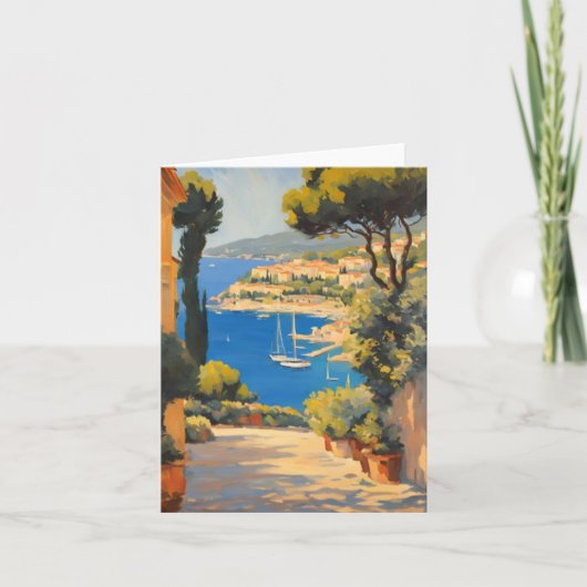 stijl Cote d'Azur Franse reizen schilderij Kaart (Voorkant)
