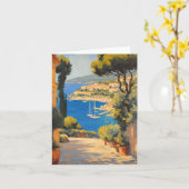  stijl Cote d'Azur Franse reizen schilderij Kaart (Gele Bloem)