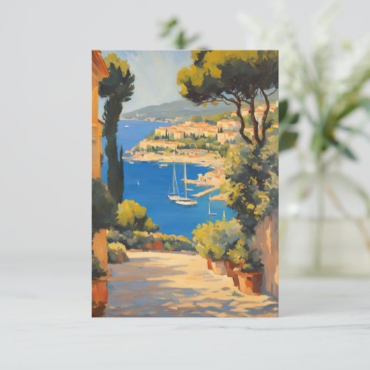  stijl Cote d'Azur Franse reizen schilderij Kaart (Staand voorkant)