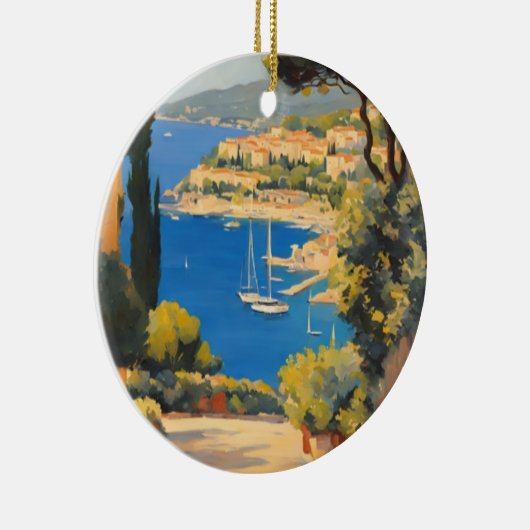  stijl Cote d'Azur Franse reizen schilderij Keramisch Ornament (Rechts)