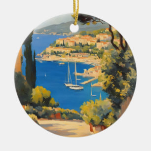stijl Cote d'Azur Franse reizen schilderij Keramisch Ornament