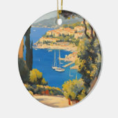  stijl Cote d'Azur Franse reizen schilderij Keramisch Ornament (Links)