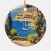  stijl Cote d'Azur Franse reizen schilderij Keramisch Ornament (Achterkant)