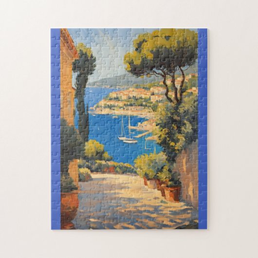 stijl Cote d'Azur Franse reizen schilderij Legpuzzel (Verticaal)