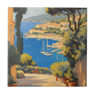 stijl Cote d'Azur Franse reizen schilderij Tegeltje