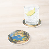  stijl Cote d'Azur Franse reizen schilderij Zandsteen Onderzetter (Zijkant)