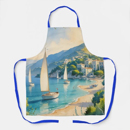 stijl Cote d'Azur Franse reizen Schort (Voorkant)