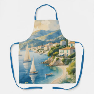  stijl Cote d'Azur Franse reizen Schort