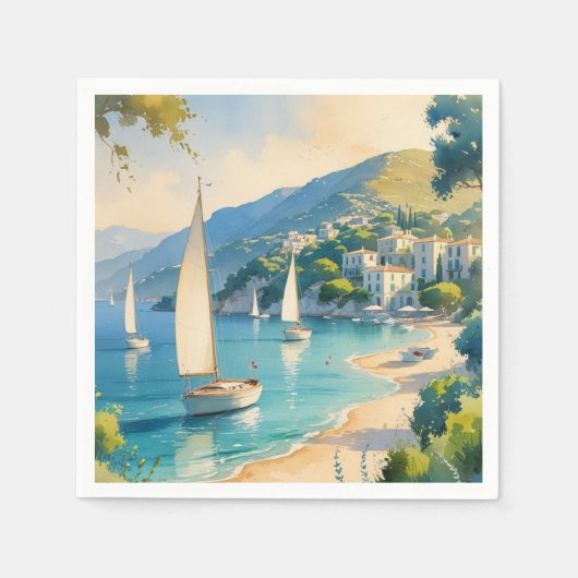  stijl Cote d'Azur Franse reizen Servet (Voorkant)