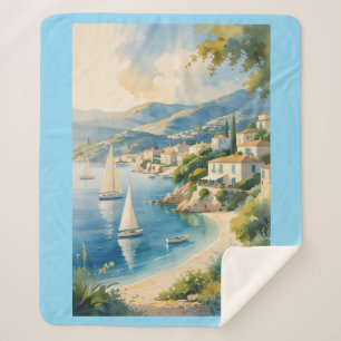  stijl Cote d'Azur Franse reizen Sherpa Deken