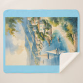  stijl Cote d'Azur Franse reizen Sherpa Deken (Voorkant (horizontaal))