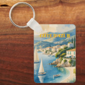 stijl Cote d'Azur Franse reizen Sleutelhanger (Voorkant)