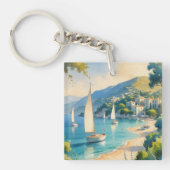  stijl Cote d'Azur Franse reizen Sleutelhanger (voorkant)