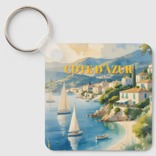  stijl Cote d'Azur Franse reizen Sleutelhanger