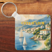 stijl Cote d'Azur Franse reizen Sleutelhanger (Voorkant)