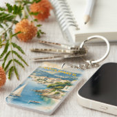 stijl Cote d'Azur Franse reizen Sleutelhanger (Voorkant Rechts)