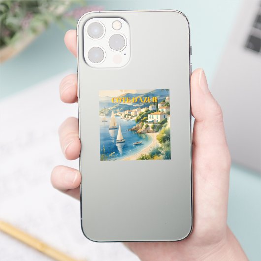  stijl Cote d'Azur Franse reizen Sticker (Telefoon)