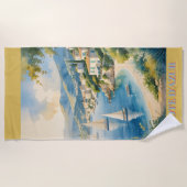 stijl Cote d'Azur Franse reizen Strandlaken (Voorkant)