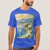  stijl Cote d'Azur Franse reizen T-shirt (Voorkant)