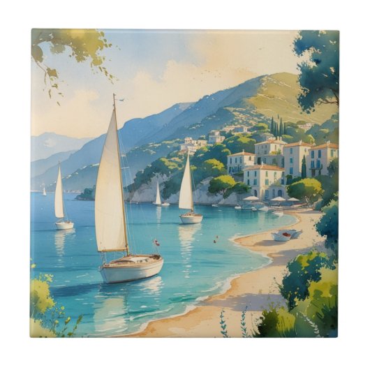 stijl Cote d'Azur Franse reizen Tegeltje (Voorkant)