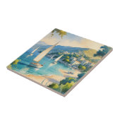stijl Cote d'Azur Franse reizen Tegeltje (Zijkant)