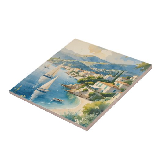  stijl Cote d'Azur Franse reizen Tegeltje (Zijkant)