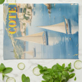 stijl Cote d'Azur Franse reizen Theedoek (Gevouwen)