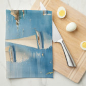 stijl Cote d'Azur Franse reizen Theedoek (Quarter Fold)