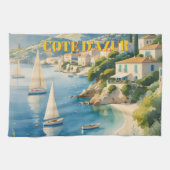  stijl Cote d'Azur Franse reizen Theedoek (Horizontaal)