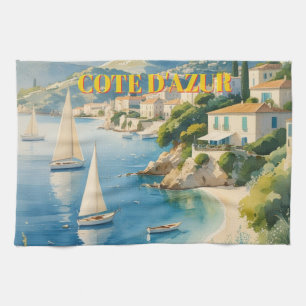  stijl Cote d'Azur Franse reizen Theedoek