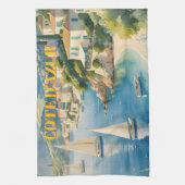 stijl Cote d'Azur Franse reizen Theedoek (Verticaal)