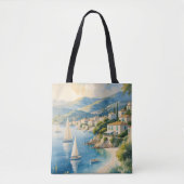  stijl Cote d'Azur Franse reizen Tote Bag (Voorkant)