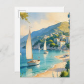  stijl Cote d'Azur Franse reizen Uitnodiging Briefkaart (Voorkant / Achterkant)