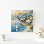 stijl Cote d'Azur Franse reizen Vierkante Klok (Huis)