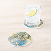 stijl Cote d'Azur Franse reizen Zandsteen Onderzetter (Zijkant)