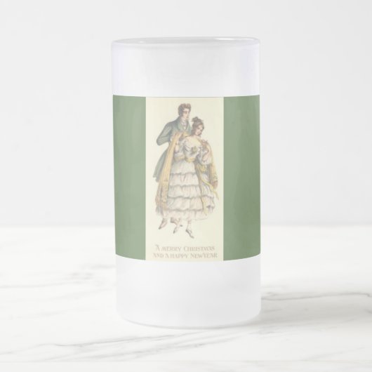  stijl Couple Victoriaans kerststop Matglas Bierpul (Center)