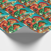  stijl cowgirl kerst cadeaupapier (Hoek)