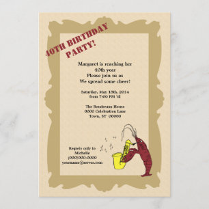  stijl Crawfish Fleur de Lis Birthday Kaart