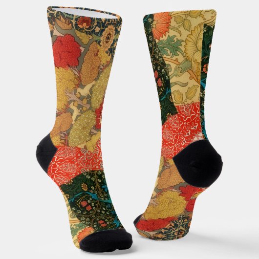 stijl Crazy Quilt Patchwork Art Sokken (Gebogen)