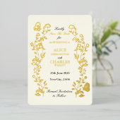 stijl Crème en goud Save The Date Folie Uitnodiging (Staand Voorkant)