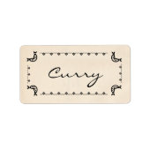 stijl curry kruidenetiketten etiket (Voorkant)