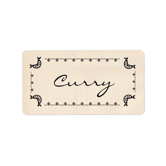 stijl curry kruidenetiketten etiket (Voorkant)