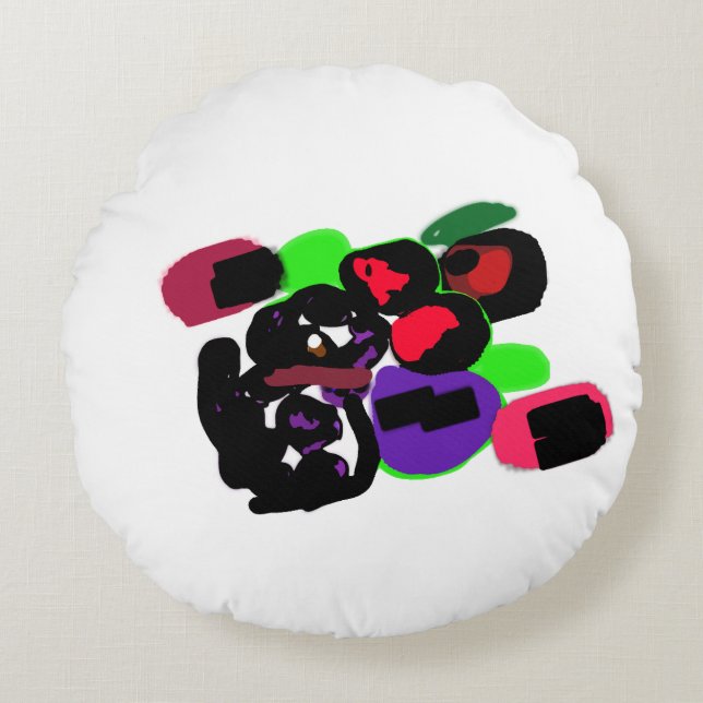 Stijl Dalmatische rozen  Rond Kussen (Voorkant)