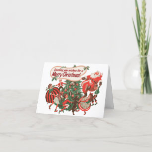 -stijl "Dansen rond de boom"-kaart Feestdagen Kaart