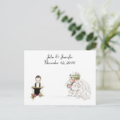  Stijl De Trouwservice ~ Bruid & Bruidegom Briefkaart (Staand voorkant)