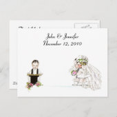  Stijl De Trouwservice ~ Bruid & Bruidegom Briefkaart (Voorkant / Achterkant)